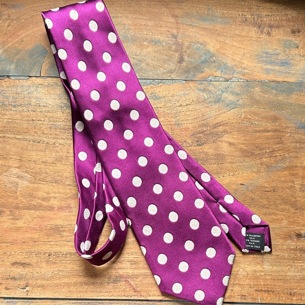 TOM FORD Purple Polka Dot Tie